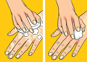 تمیز کردن دست قبل از حنا زدن