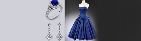جواهرات و لباس آبی