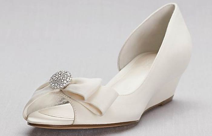 کفش عروس سفید لژدار