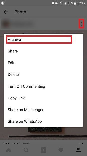 تنظیمات اینستاگرام برای مخفی کردن عکس‌­ها