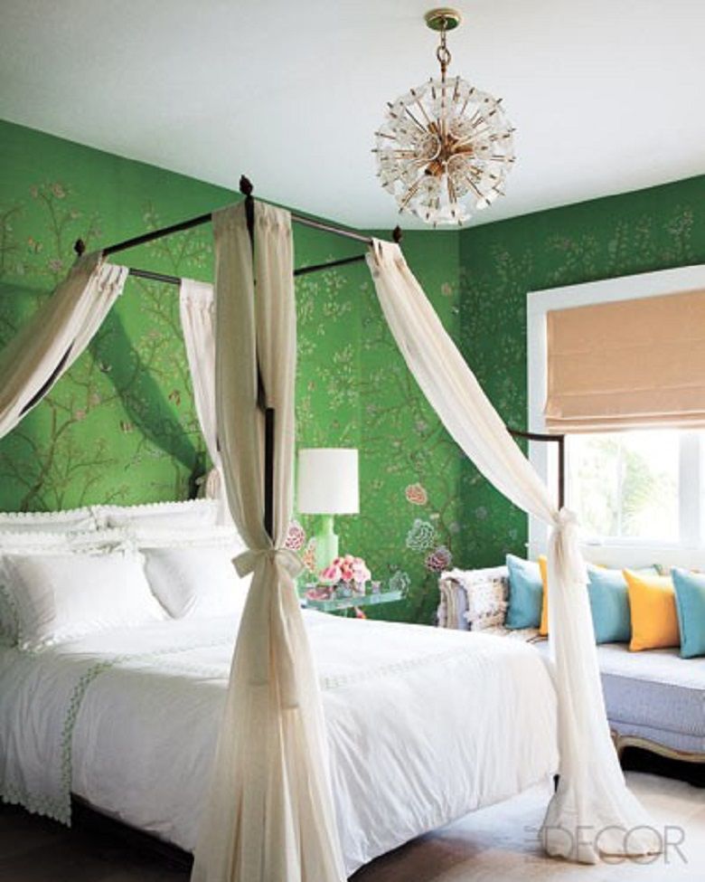 اتاق خواب رنگی سبز