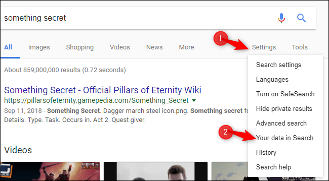 تنظیمات پاک کردن سوابق جستجوی گوگل