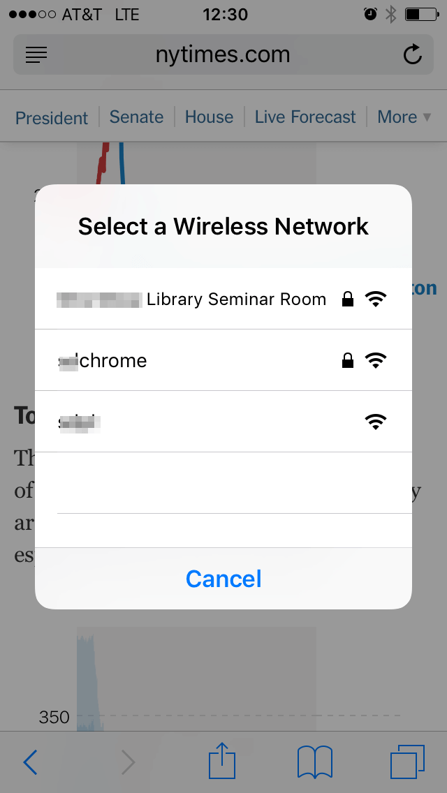 مشکل نمایش Select A Wireless Network در آیفون