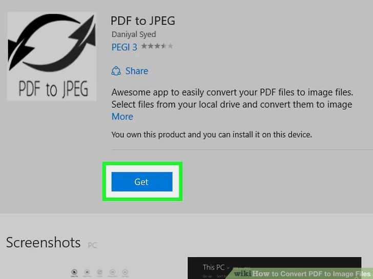 تبدیل پی دی اف به فایل تصویری و گزینه get