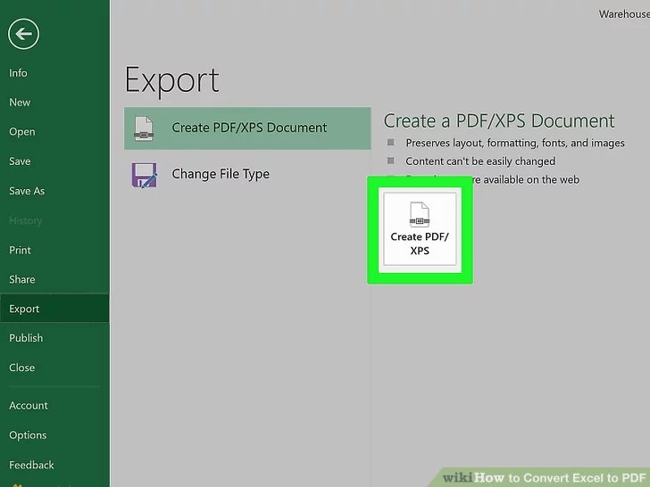 تبدیل فایل اکسل به PDF و سیو