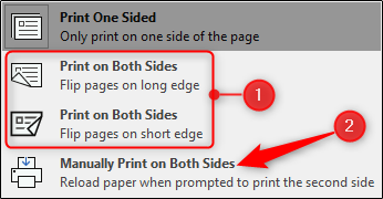 Manually Print on Both Sides در مایکروسافت ورد